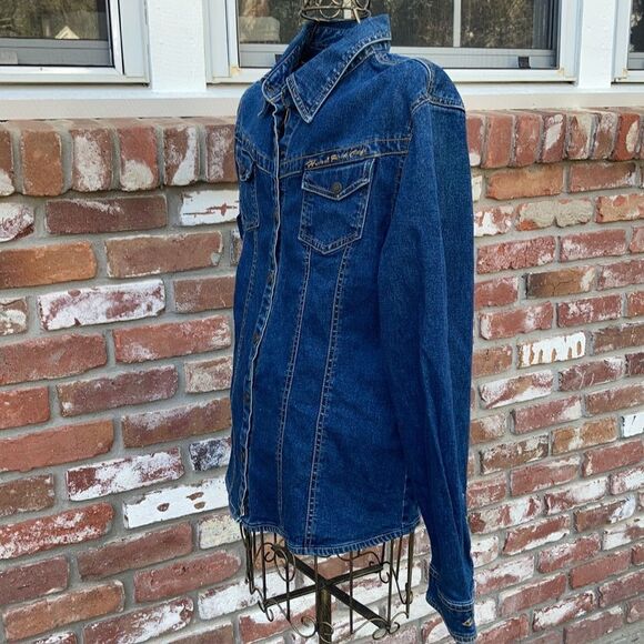 Women’s Hard Rock Cafe Lake Tahoe Jean Shirt Jacket Size L - Picture 5 of 8